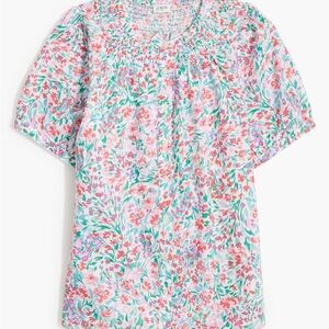 J. Crew Women's Floral Blouse - Pink and Green